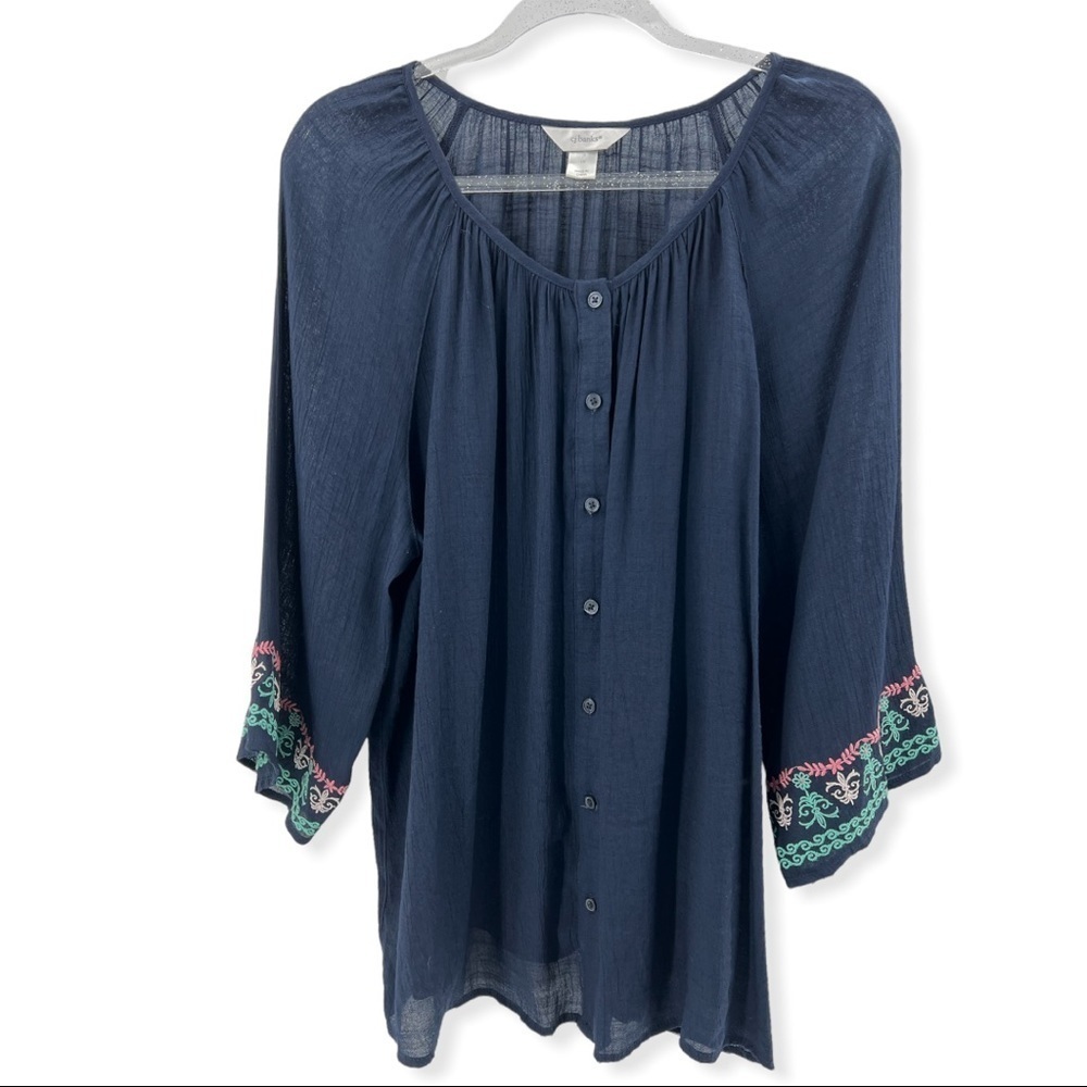 CJ Banks Pullover 3/4 Sleeve Blouse Size 1X